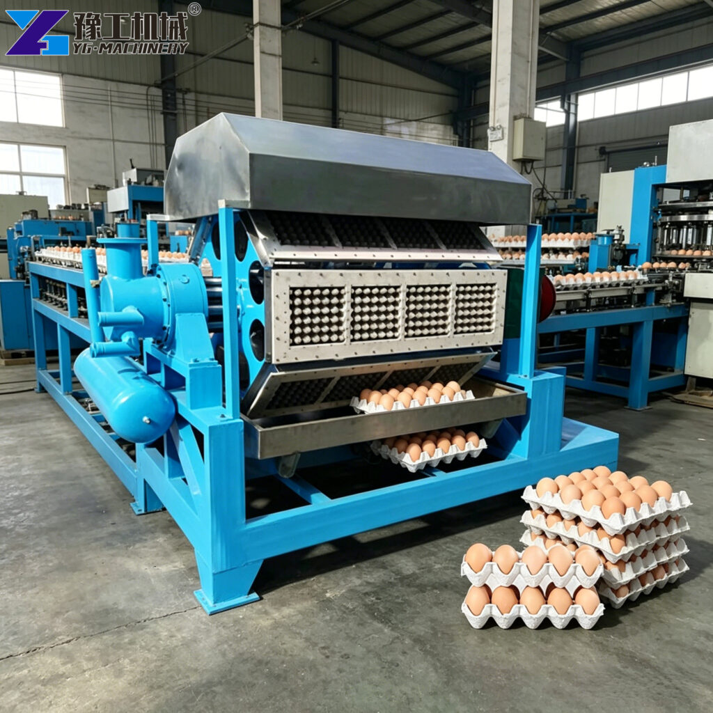egg carton making machine producing paper cartons