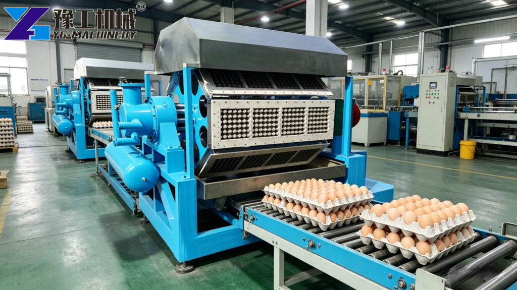 egg tray machine producing paper trays