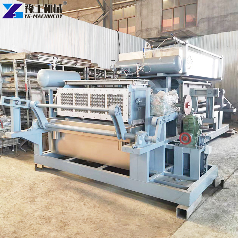 egg tray maker machine working onsite