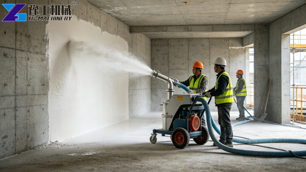 gypsum spray machine interior wall finish