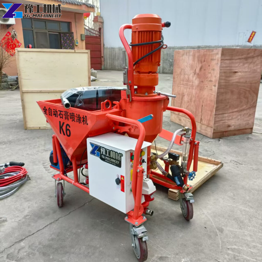 gypsum spray machine smooth plaster application