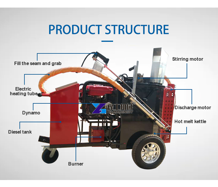 hot tar crack filler machine close view