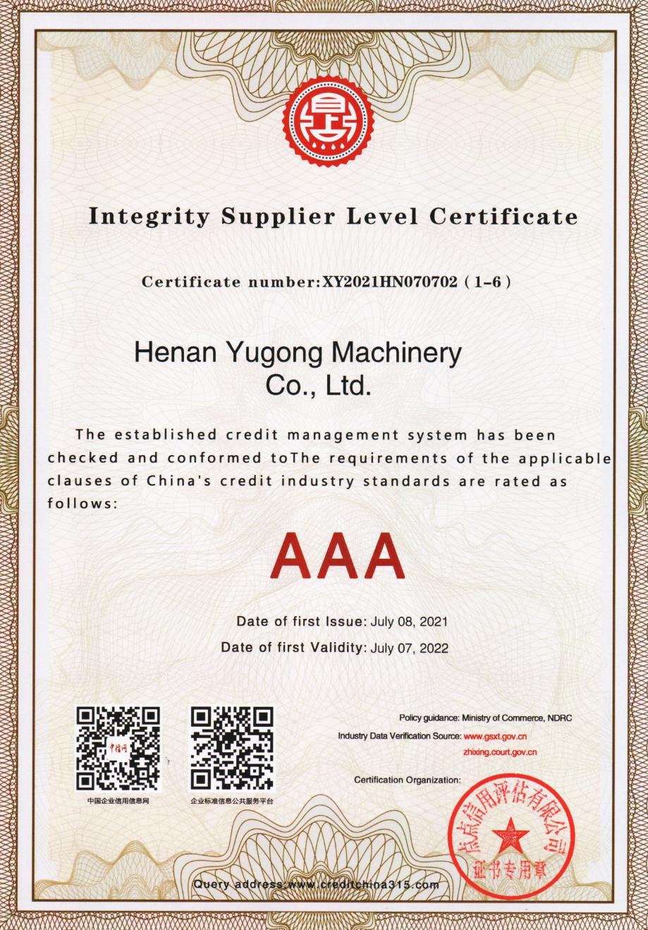 integrity supplier level certificate