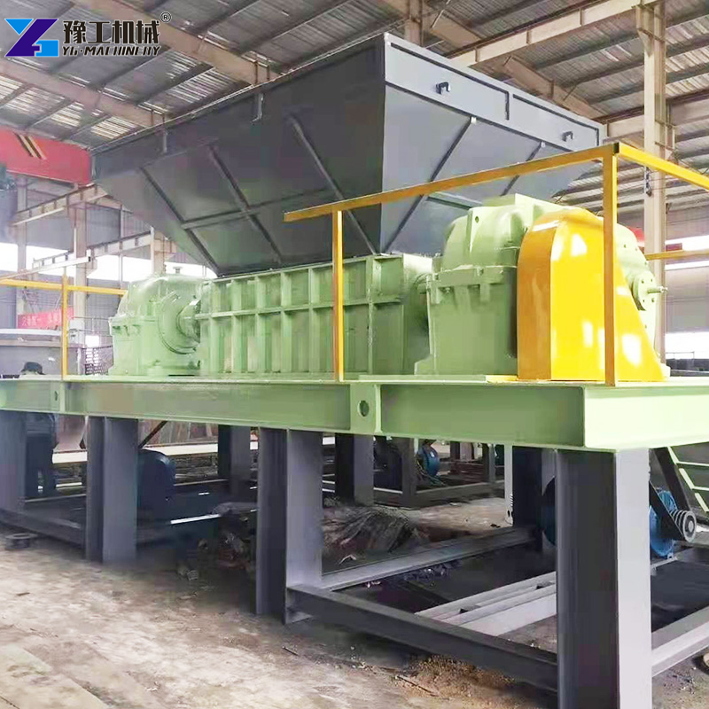 plantindustrial tire shredder working in plant