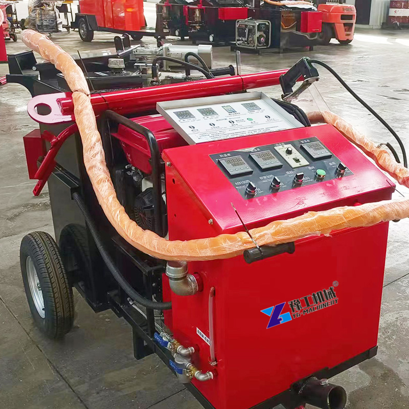 road crack repair with sealing machine