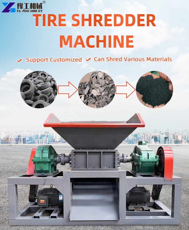 rubber shredding machine recycling application