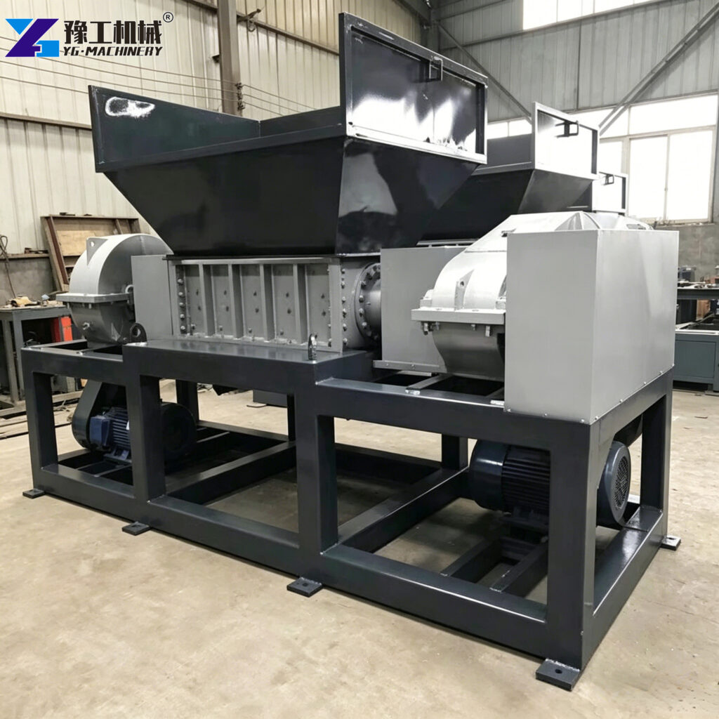 tire shredder machine processing rubber waste