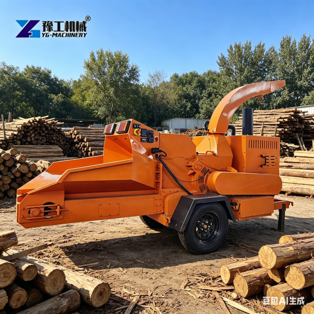 wood chipper blades and feeding system