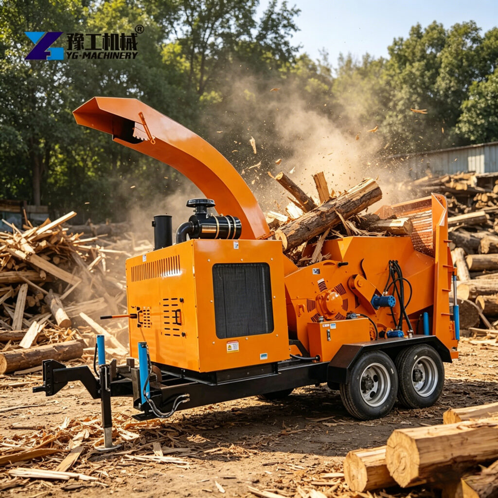 wood chipper used in tree maintenance