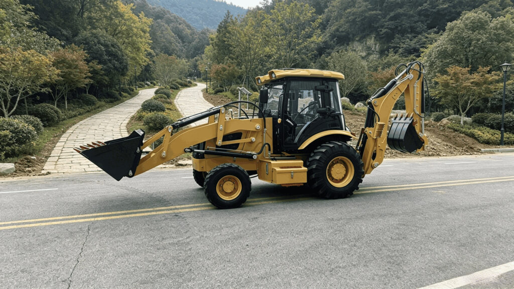 CVT Hydraulic Backhoe Loader Operating