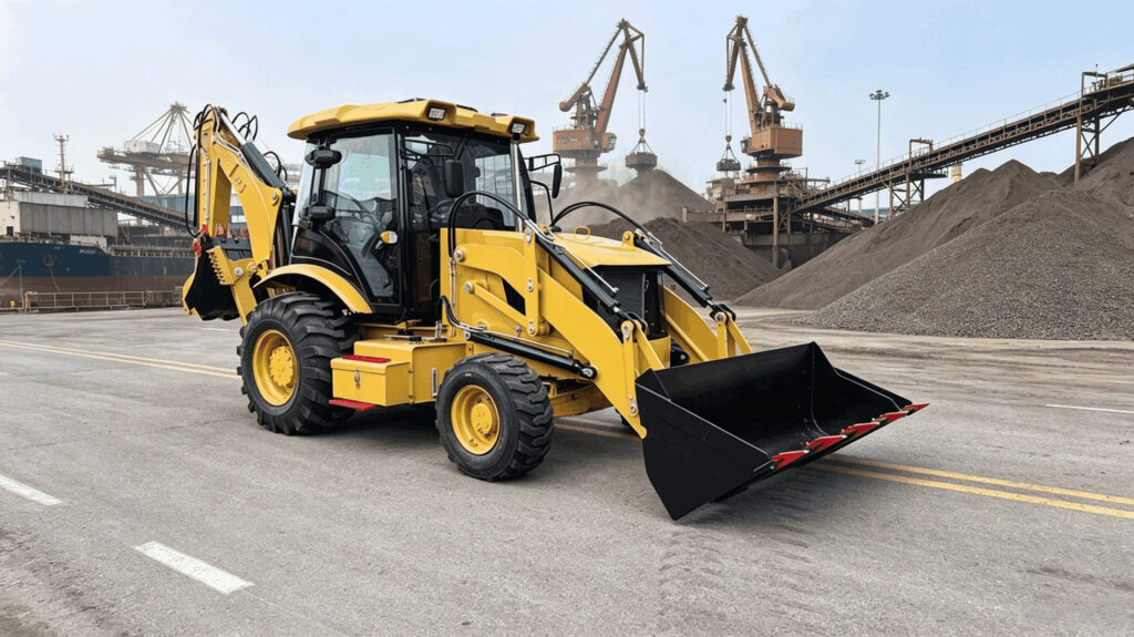 Compact Backhoe Loader Onsite Operation