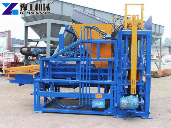 Concrete Brick Machine Working On Spain Site