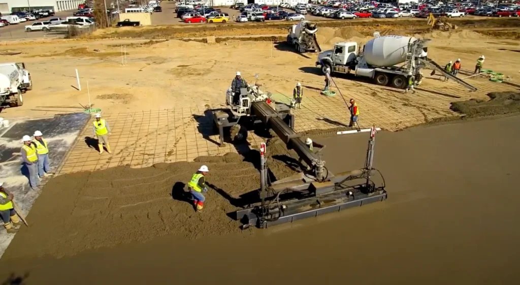 Concrete Laser Screed Working Site