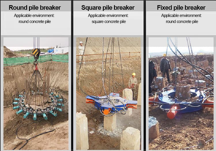 Excavator Pile Breaker Working
