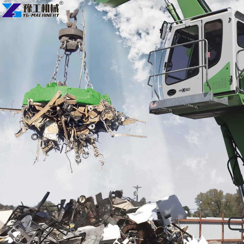 Hydraulic Magnet For Excavator Picking Rebar From Concrete Rubble