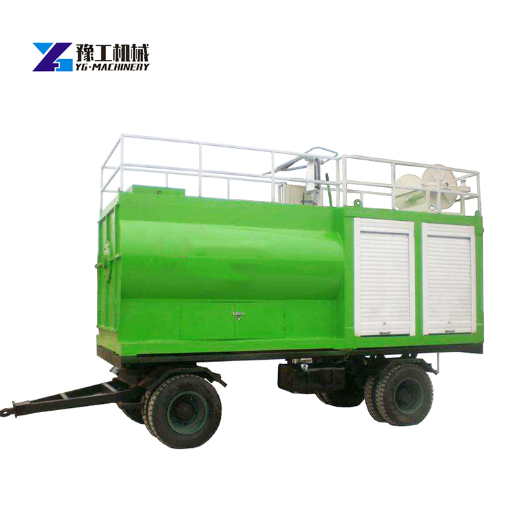 Hydroseeder Spraying Grass Seed