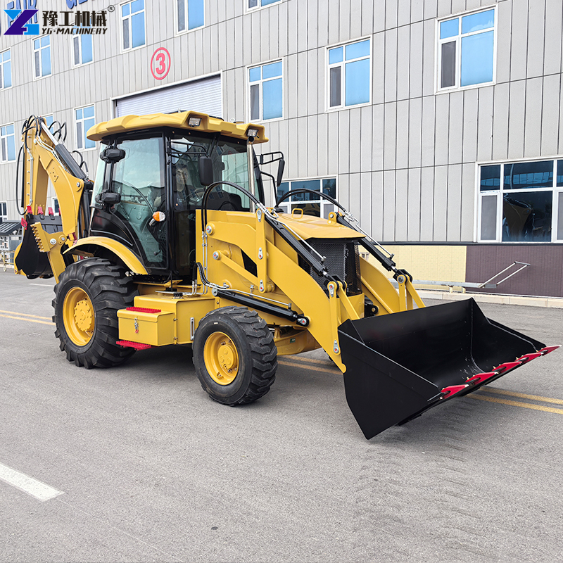 Mini Backhoe Loader Construction Site