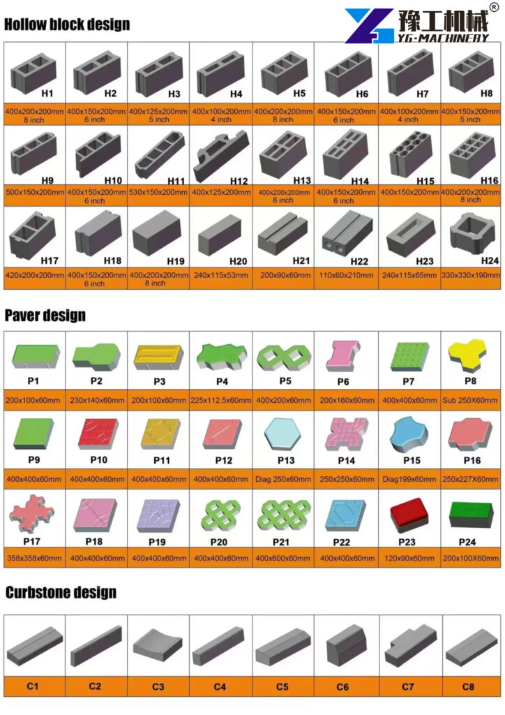 Molds for Various Types of Bricks