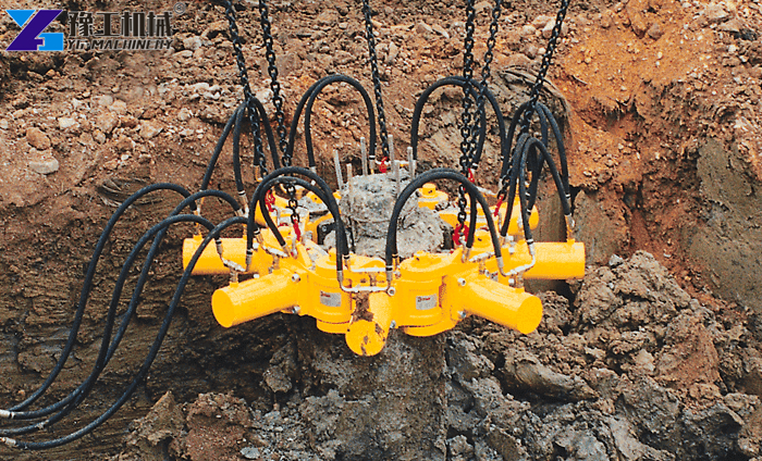 Pile Crusher Working On Concrete Pile