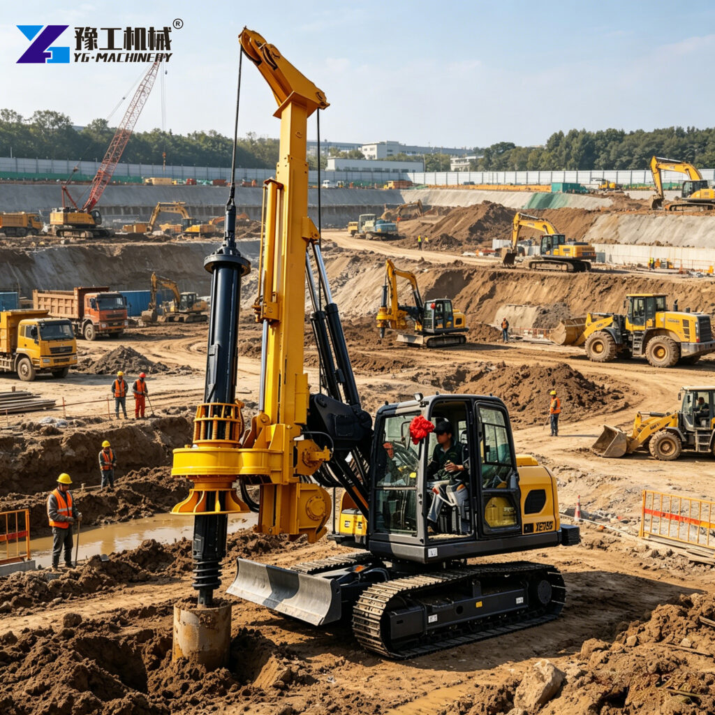 Piling Drilling Rig Operating in Lusaka Project