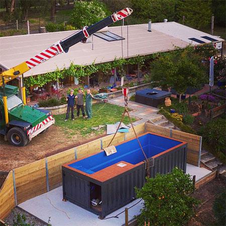 Storage Container Pool Construction Site