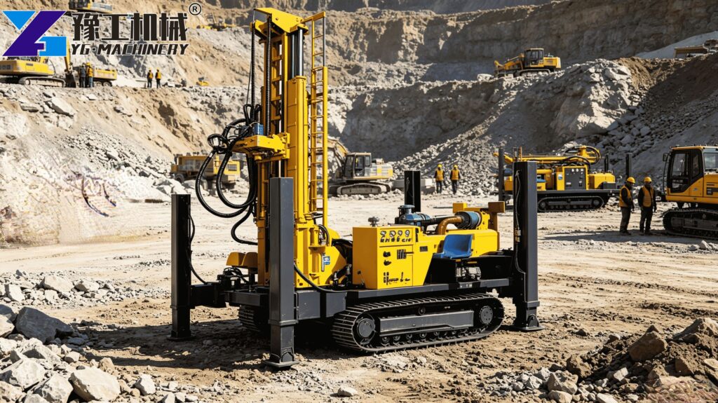 Crawler Mounted Drill Rig Operation