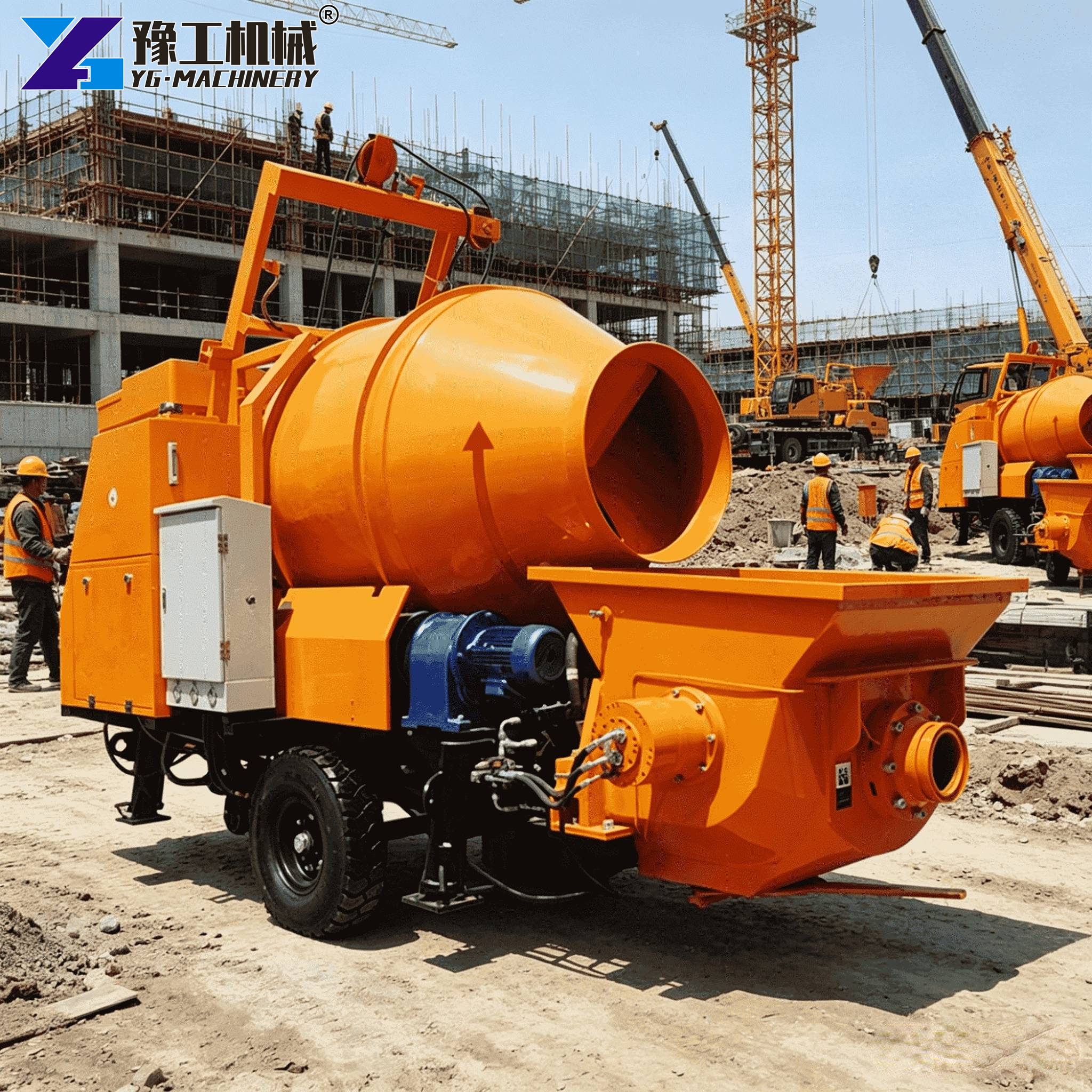 Diesel Concrete Mixer with Pump
