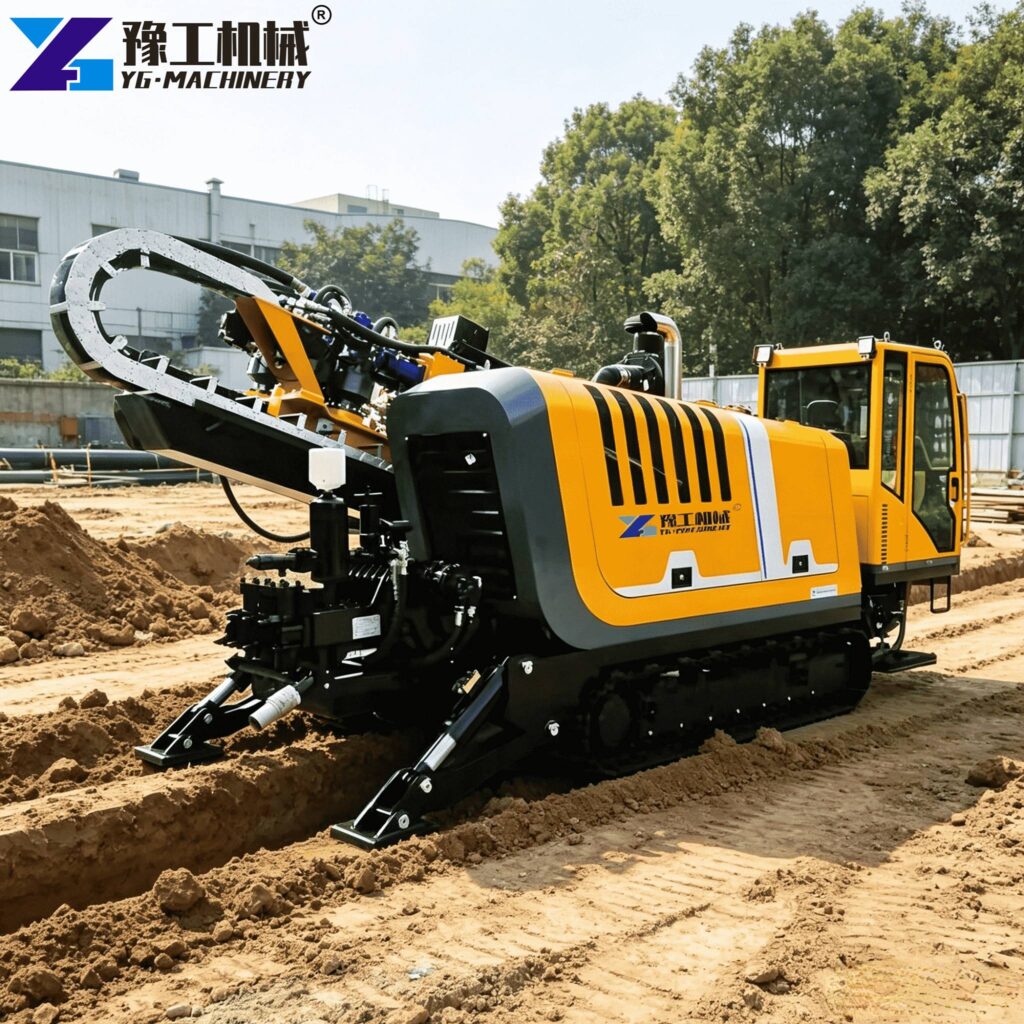 Directional Boring Rig Installing Underground Utility Lines