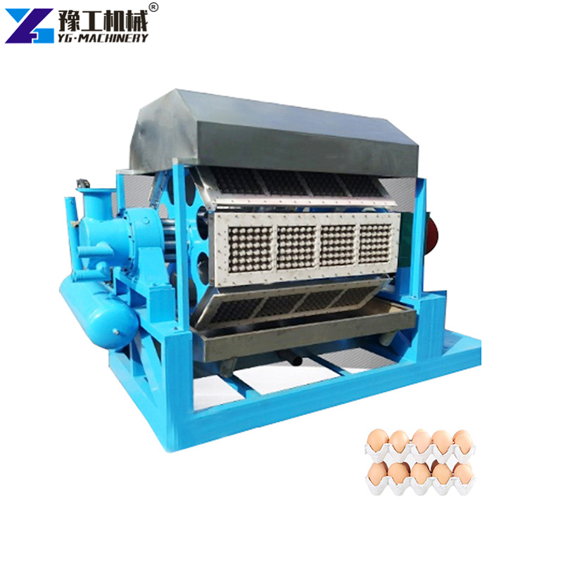 Egg Tray Machine Operating In Factory Workshop