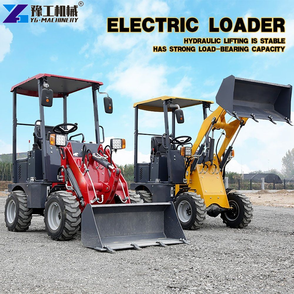 Electric Backhoe Loader Working On Site