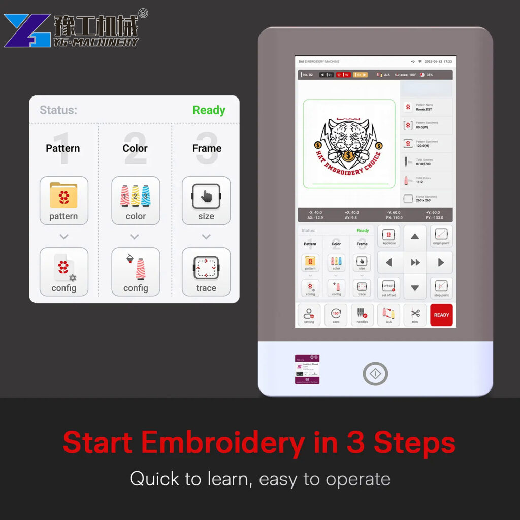 Embroidery Machine Touch Screen Interface Panel