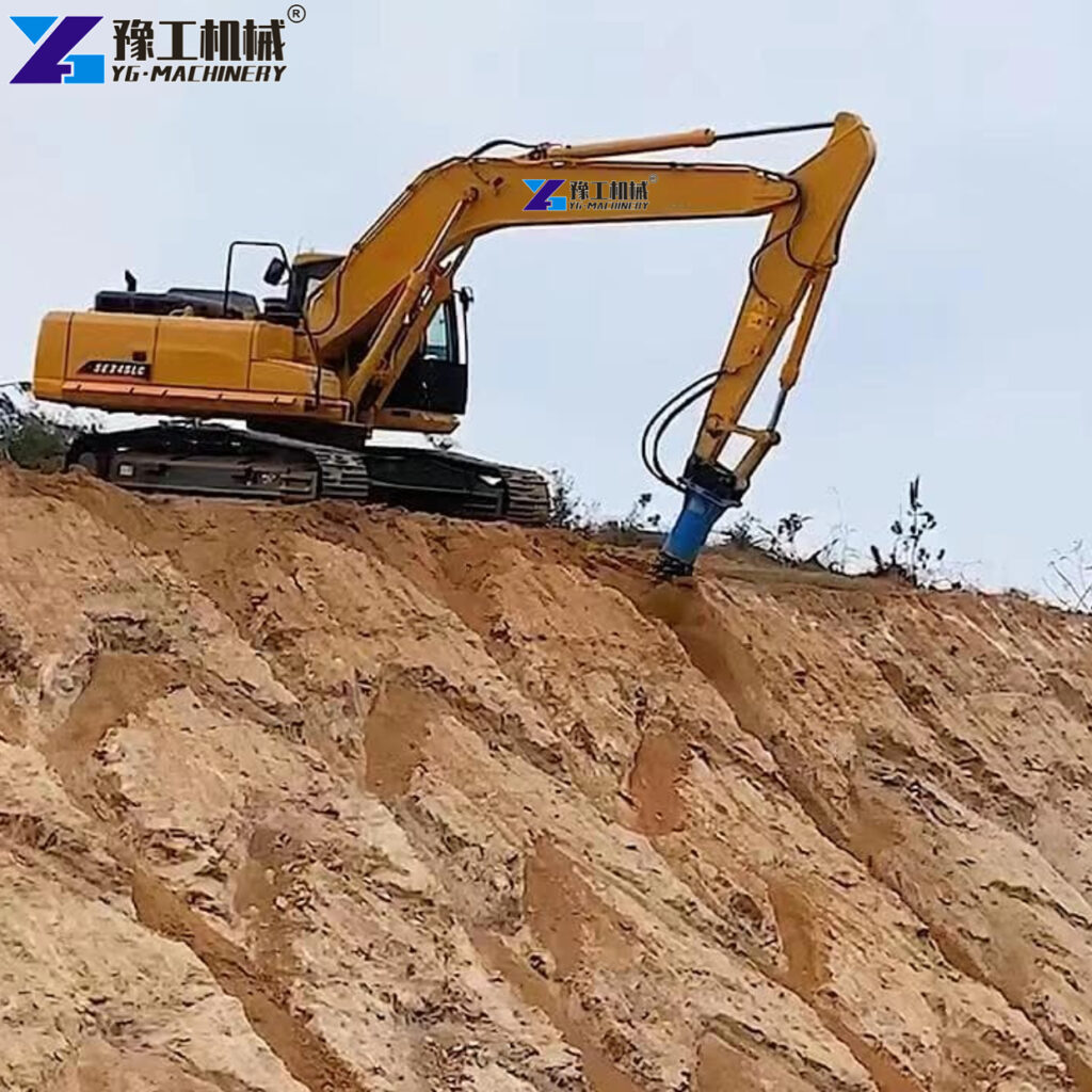 Excavator Rock Grinder On Site