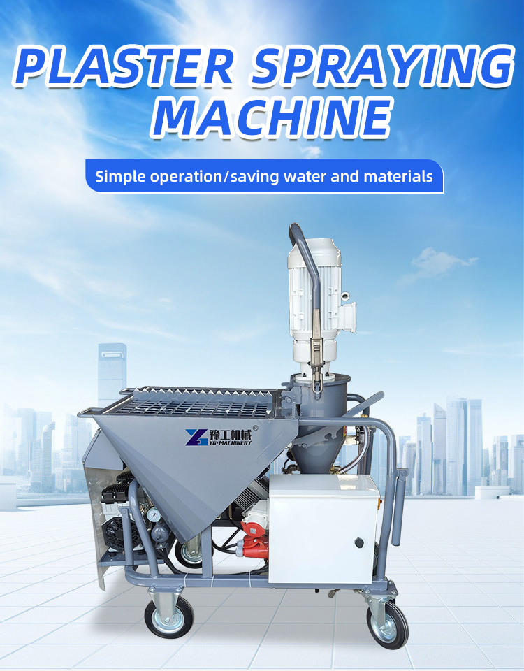Gypsum Plaster Spray Machine Spraying Interior Wall Evenly