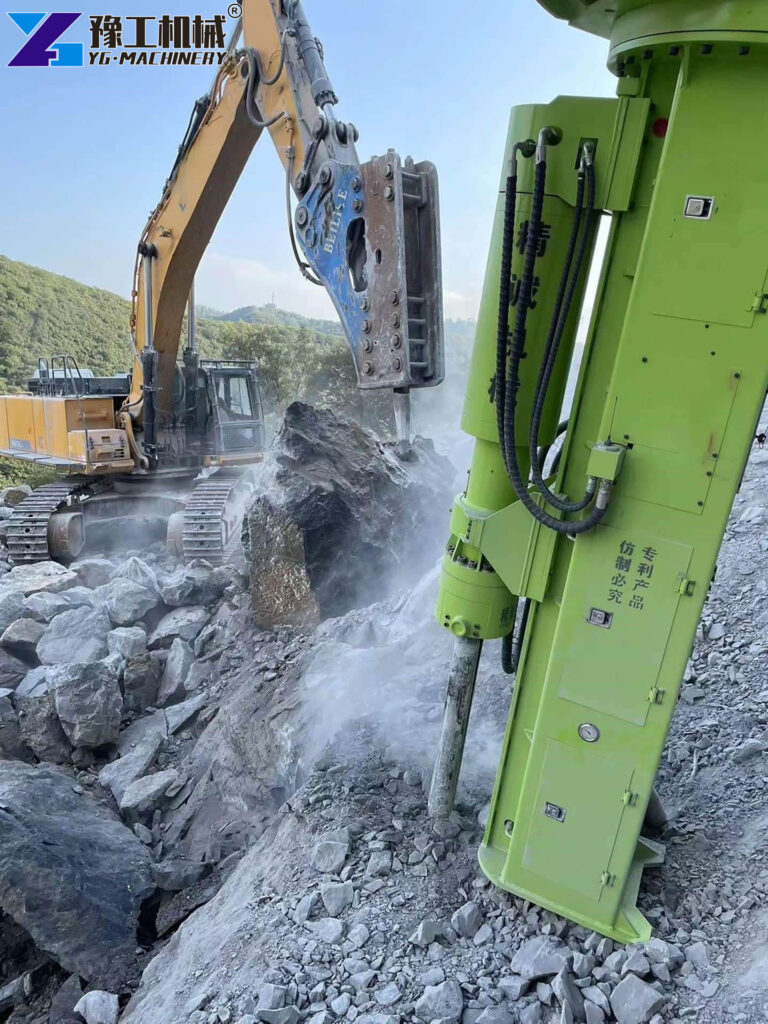 Heavy Duty Hydraulic Concrete Splitter In Action