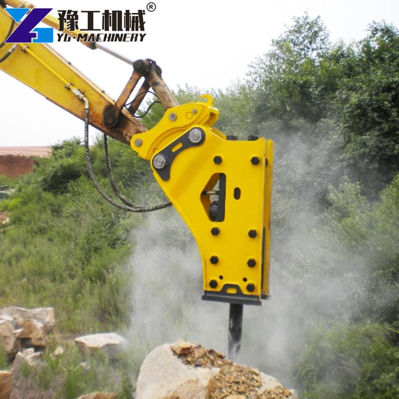 Hydraulic Breaker Mounted On Excavator
