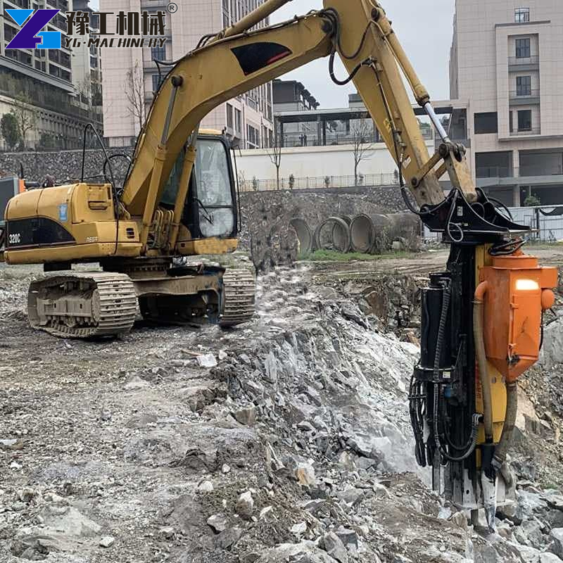 Hydraulic Rock Breaker Excavation Site