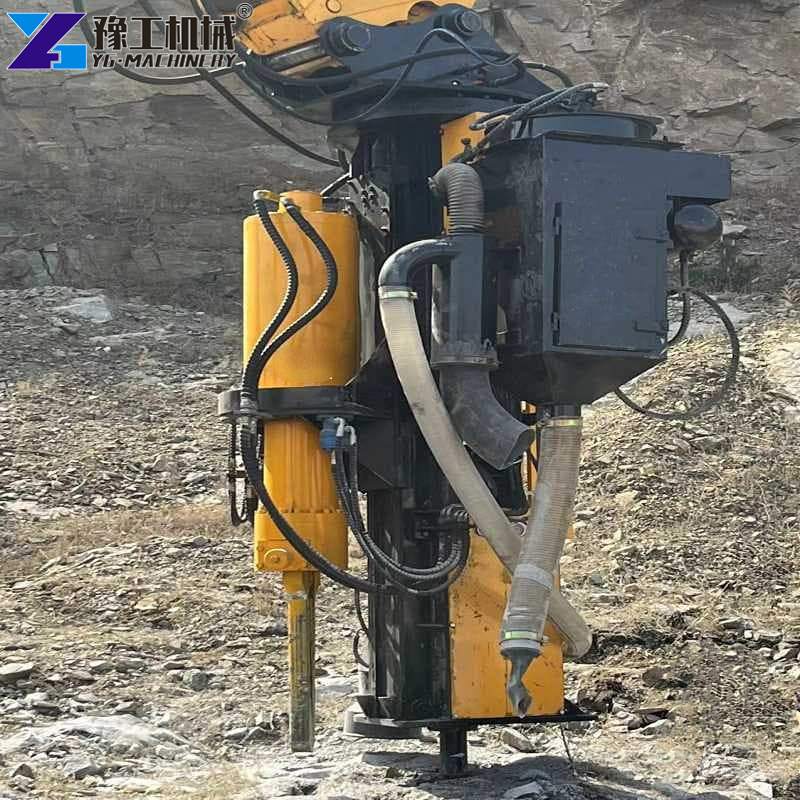 Mini Excavator Rock Breaker Dust Suppression System Working