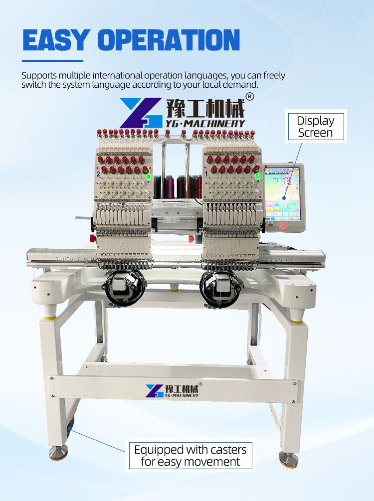 Multi Color Embroidery Machine 200M Memory Storage