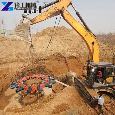 Pile Cutting Machine Excavator Operation