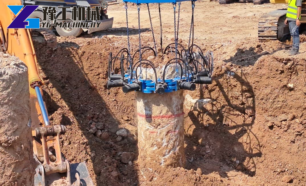 Pile Head Breaking Machine Leaving Rebar Undamaged