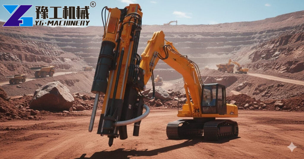 Rock Drill And Splitter Construction Site