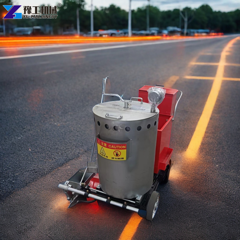 Thermoplastic Striping Machine Working
