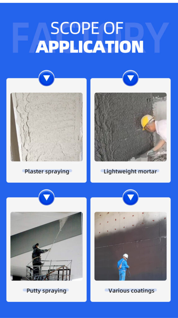 Wall Plaster Spray Machine Application