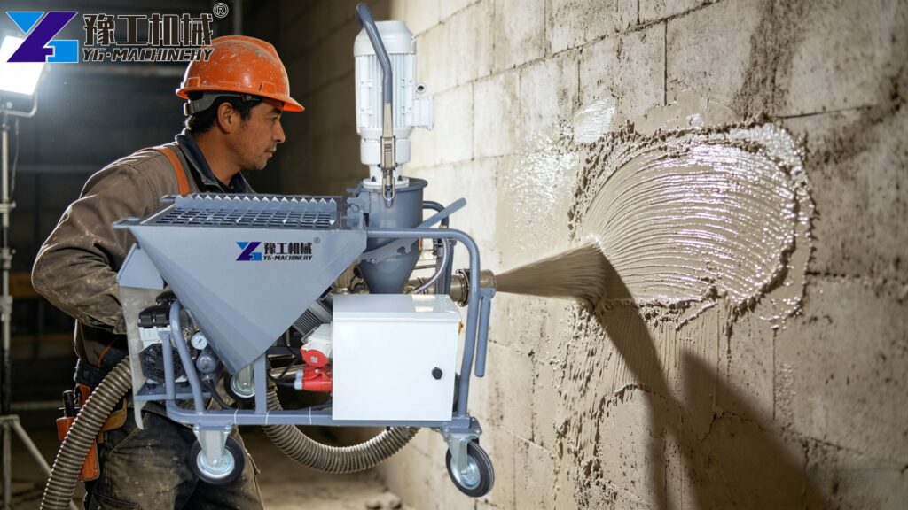 Wall Plaster Spray Machine Operation
