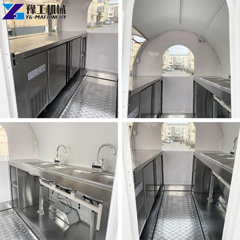 Equipped Round Food Trailer Interior