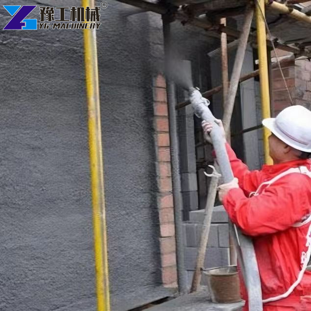 Mortar Spraying Machine Construction Site