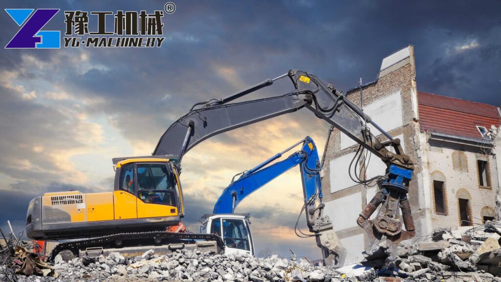 Demolition Shears On 50 Ton Excavator