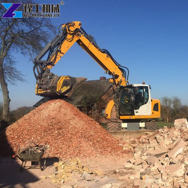 Excavator Crusher Attachment On Site