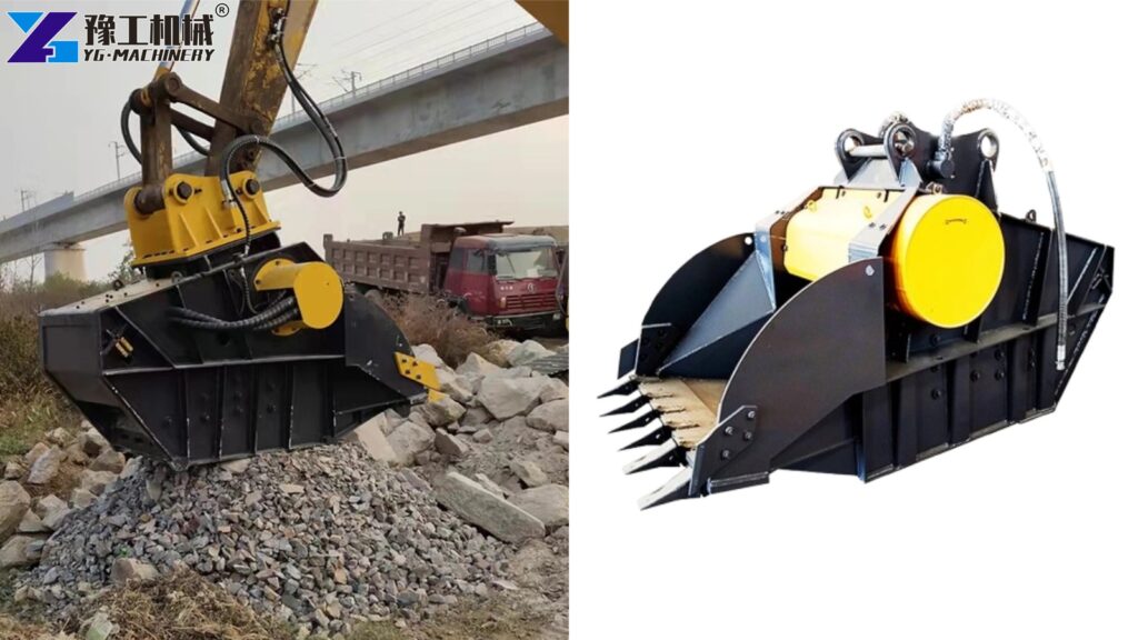 Hydraulic Crusher Bucket Crushing Concrete Rubble